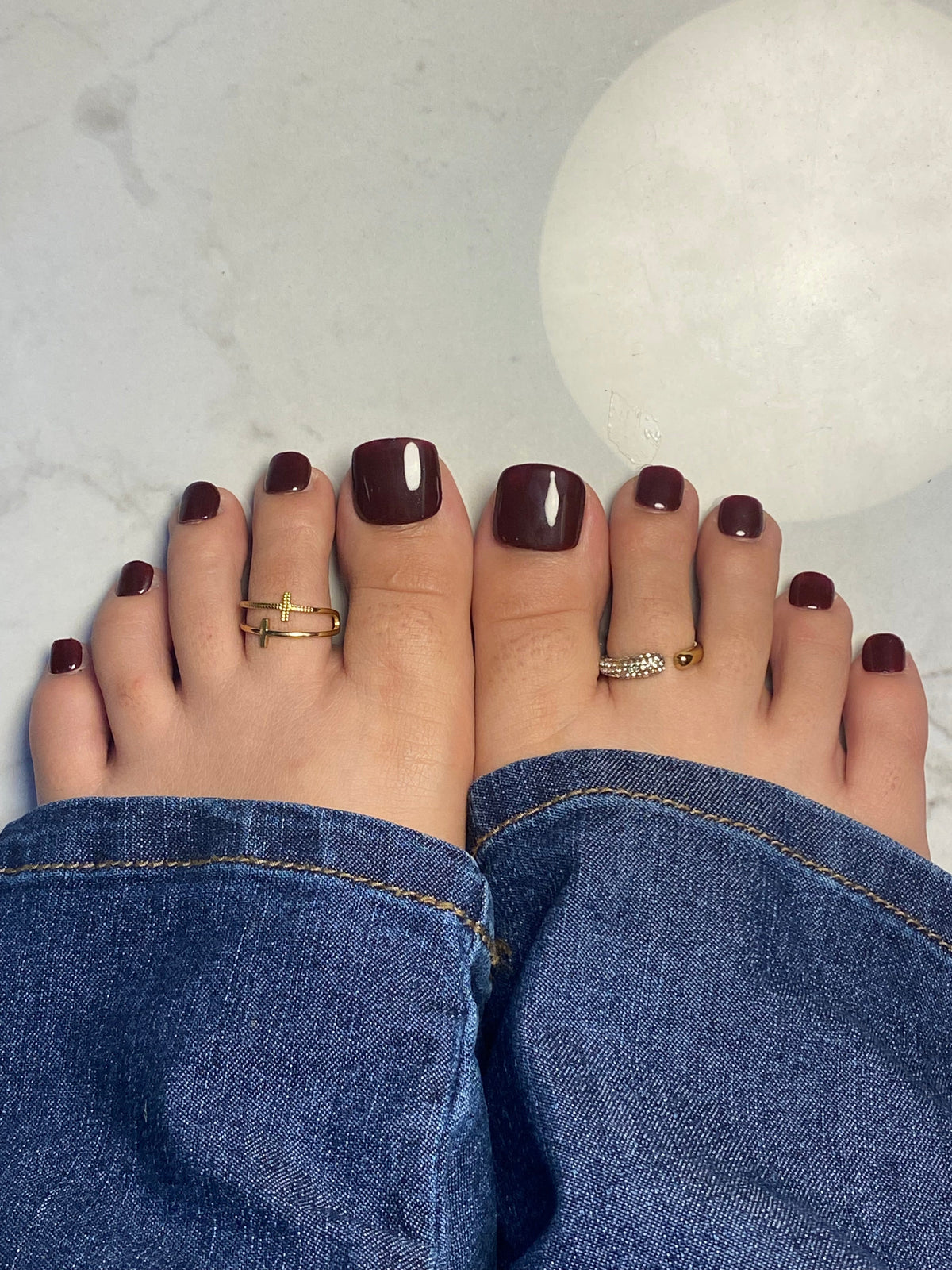 WINE SOLID TOE NAILS