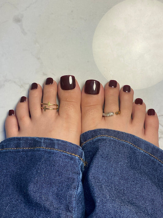 WINE SOLID TOE NAILS