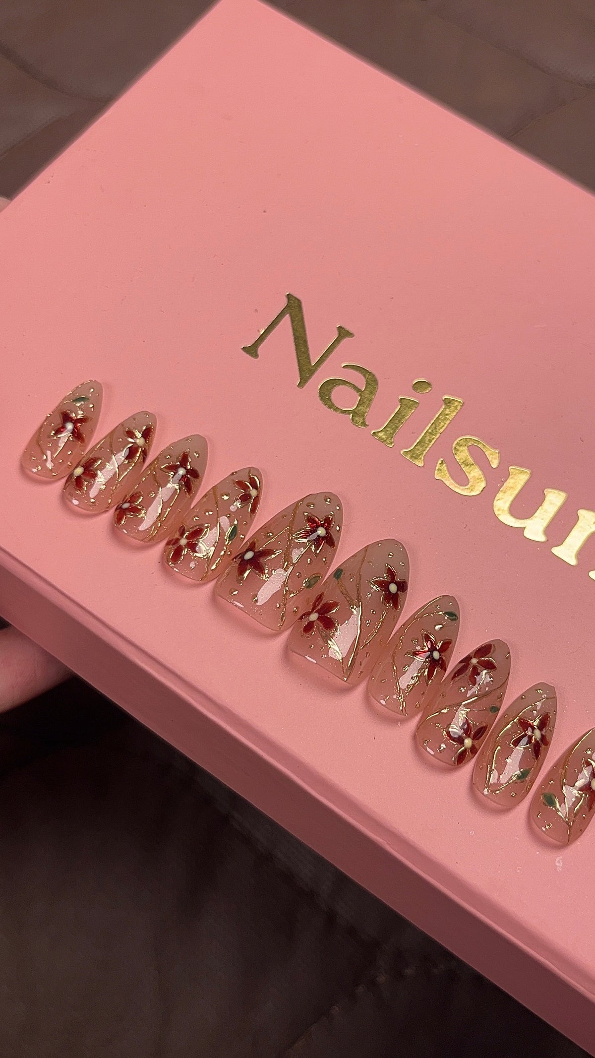 GLASS FLORAL OMBRE SET (Almond)