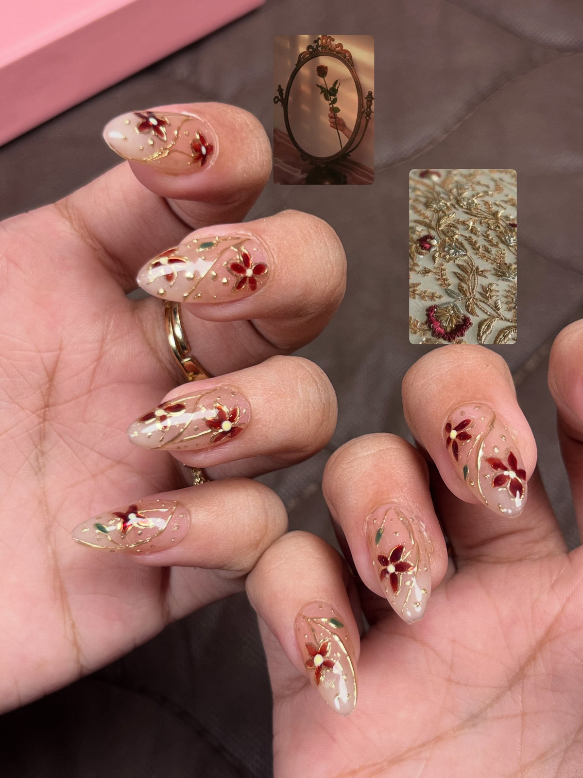 GLASS FLORAL OMBRE SET (Almond)