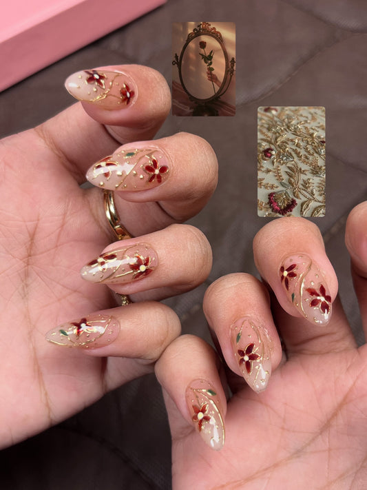 GLASS FLORAL OMBRE SET (Almond)