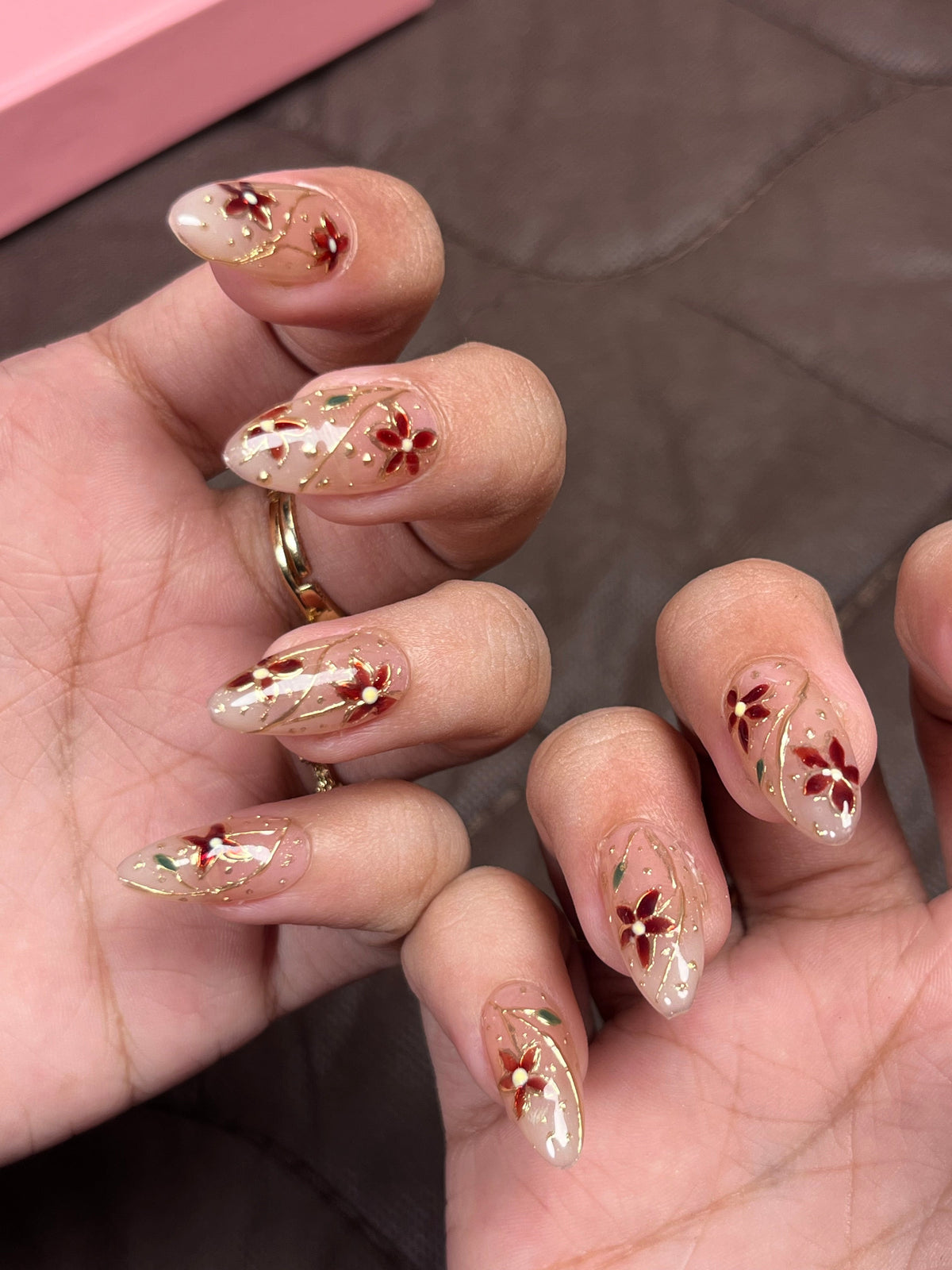 GLASS FLORAL OMBRE SET (Almond)